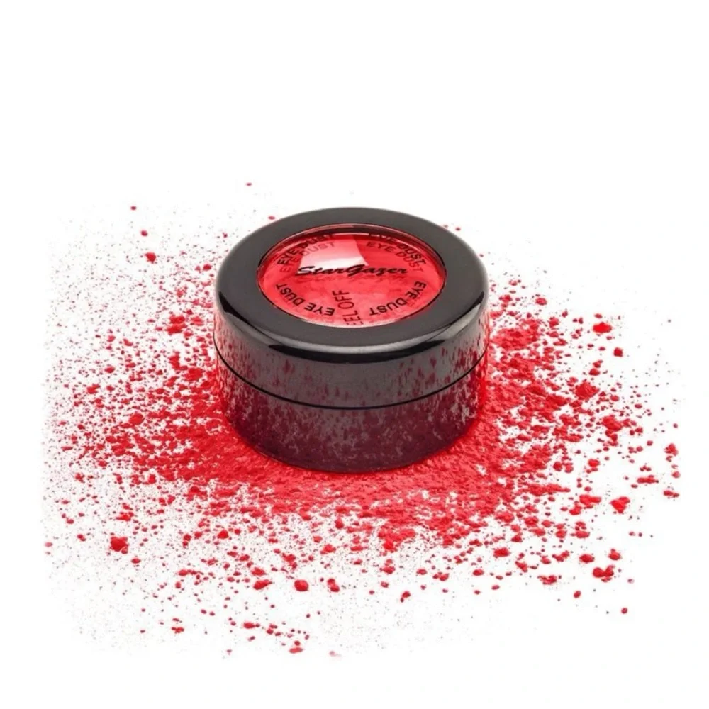 STARGAZER Neon Red Glow in the Dark UV Blacklight Vegan Eyeshadow Powder NEW